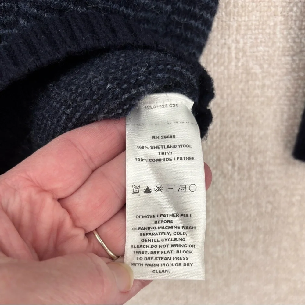 Pendleton Washable Wool 1/4 Zip Navy Blue Sweater Pullover Long Sleeve Mens XL - Picture 4 of 5